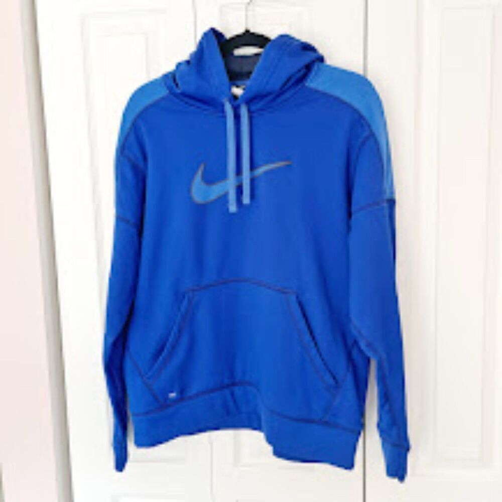 Nike Therma-Fit Fleece Lined Drawstring Pullover Pocket Hoodie Sweatshirt